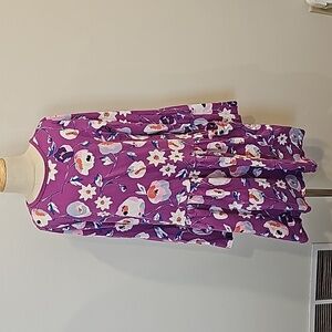 Tea collection purple floral dress SZ 14